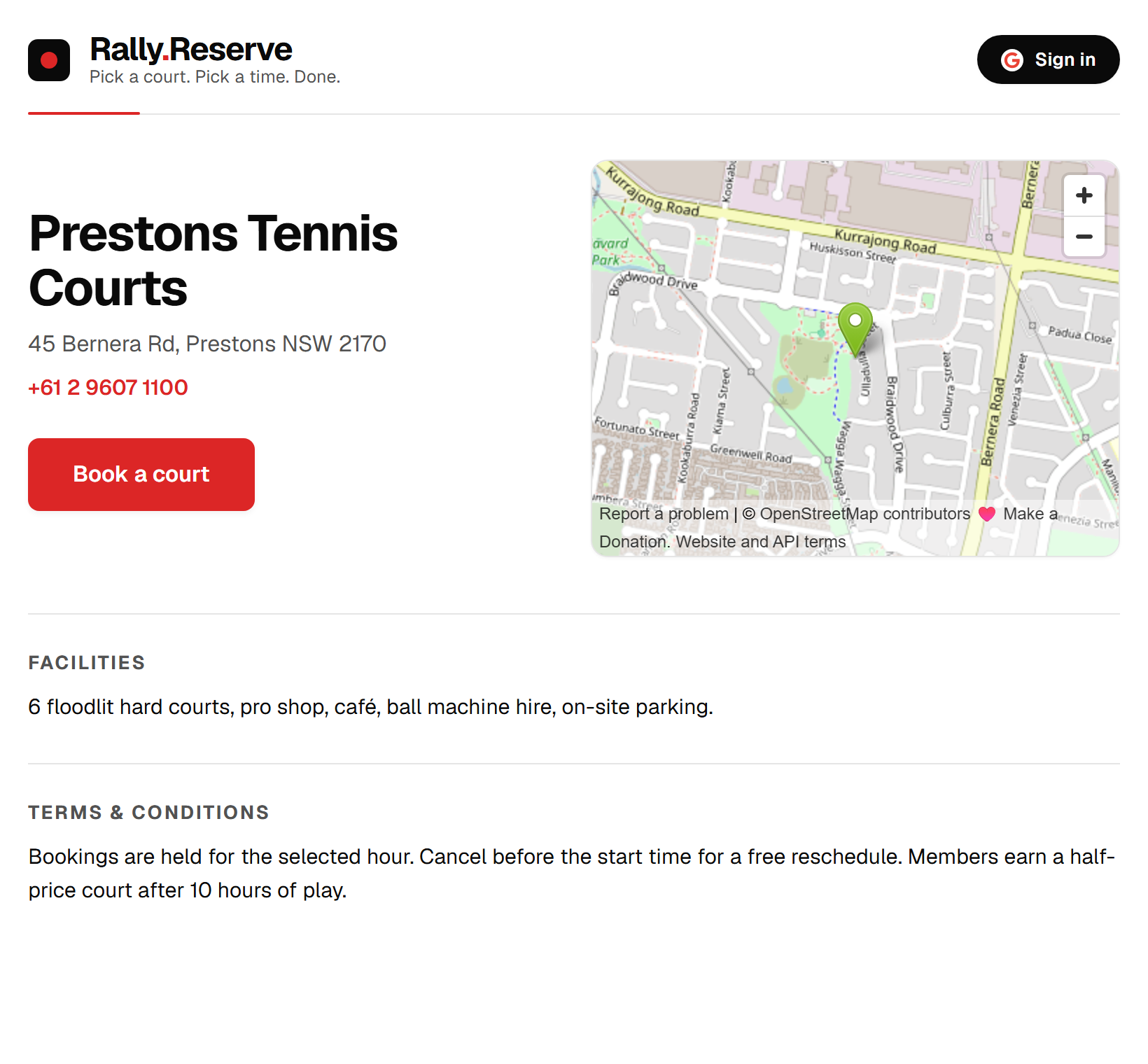 Rally Reserve court-booking platform